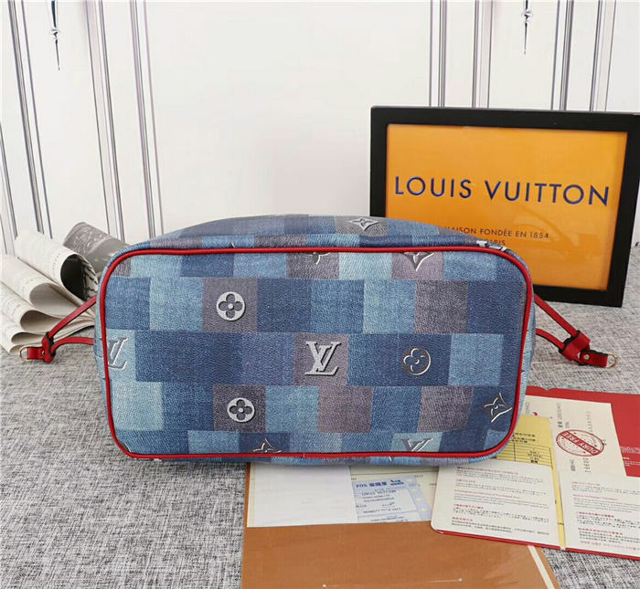 Louis Vuitton Neverfull MM Bag Monogram Denim Mid