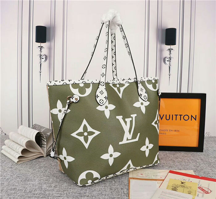 Louis Vuitton Neverfull MM Bag Monogram Green Mid