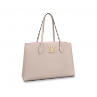 Louis Vuitton LOCKME SHOPPER Grained calf Greige High