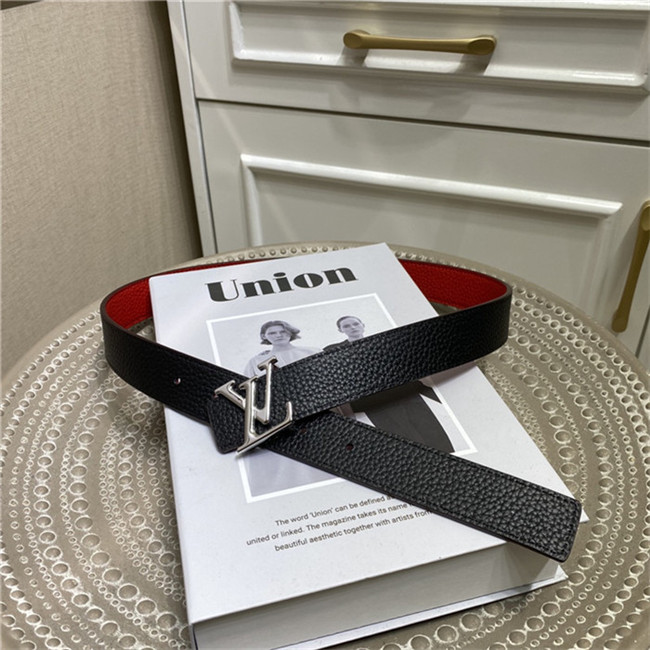 Louis Vuitton LV INITIALES 30MM REVERSIBLE BELT Leather Red/Black High