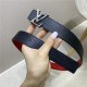 Louis Vuitton LV INITIALES 30MM REVERSIBLE BELT Leather Red/Black High