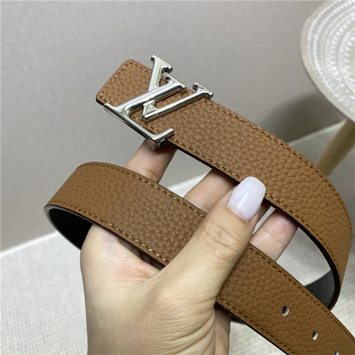 Louis Vuitton LV INITIALES 30MM REVERSIBLE BELT Leather Camel/Black High