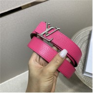 Louis Vuitton LV INITIALES 30MM REVERSIBLE BELT Leather Fuchsia/Grey High