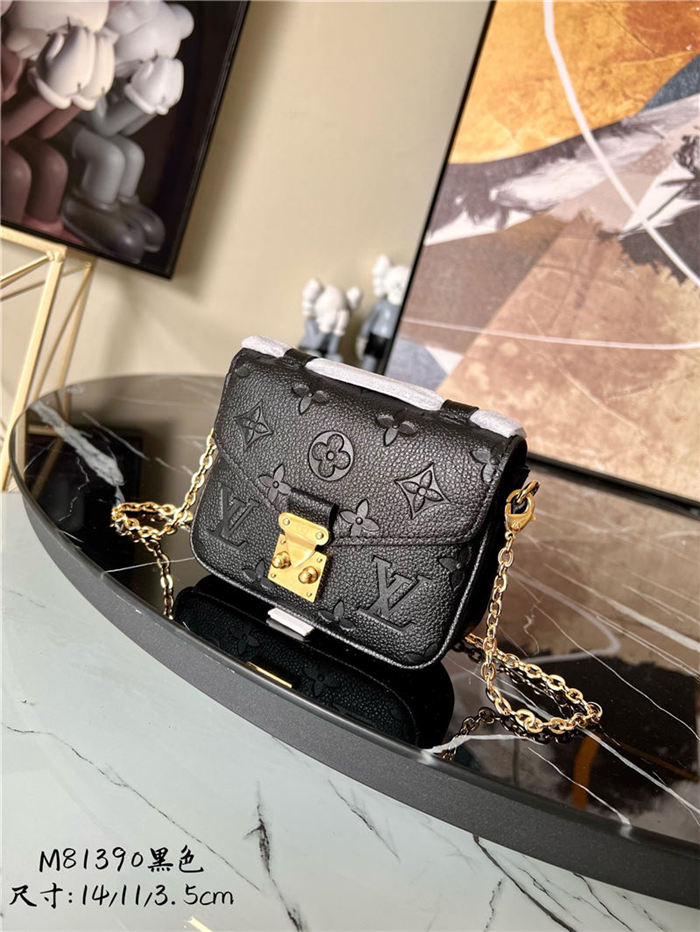 Louis Vuitton MICRO MÉTIS Bag Monogram Empreinte embossed supple grained cowhide leather Black M81390 High