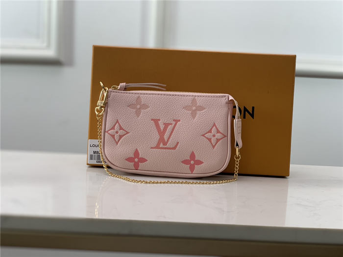 Louis Vuitton MINI POCHETTE ACCESSOIRES Monogram Empreinte Pink High