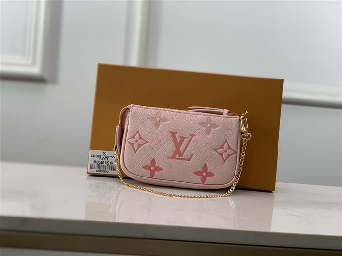 Louis Vuitton MINI POCHETTE ACCESSOIRES Monogram Empreinte Pink High