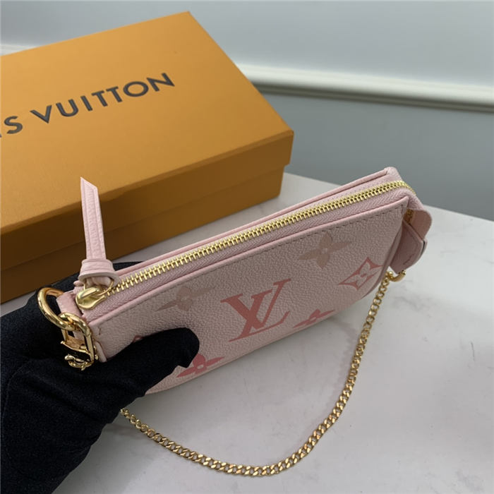 Louis Vuitton MINI POCHETTE ACCESSOIRES Monogram Empreinte Pink High