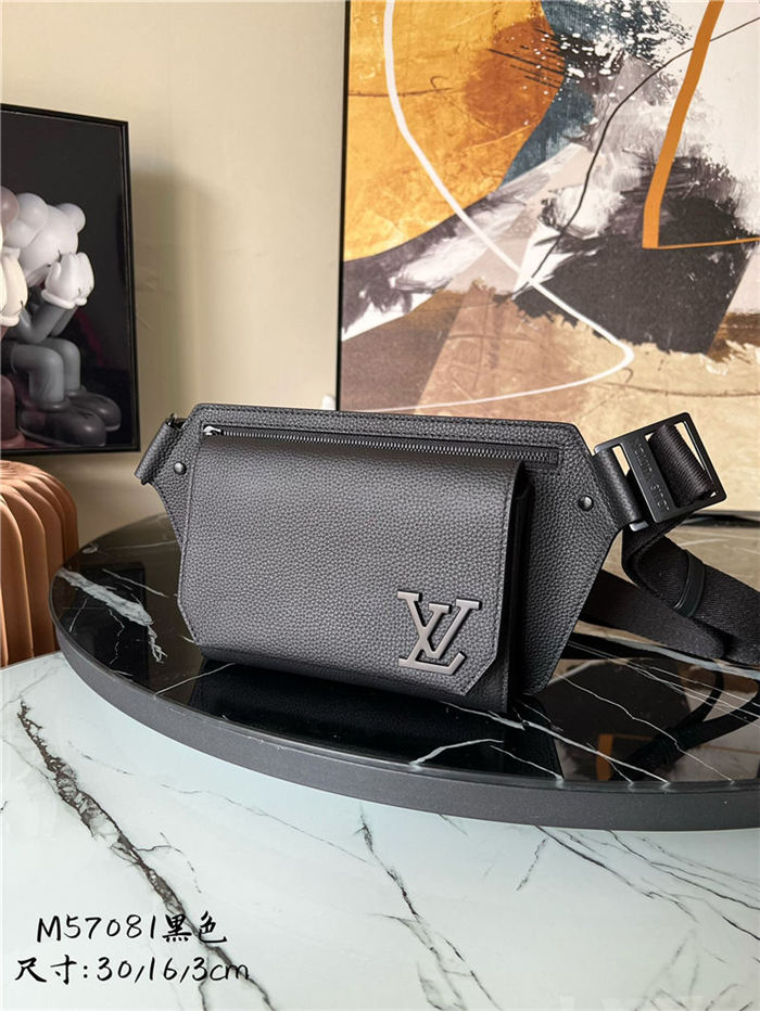 LV Aerogram Slingbag grained calf Black High