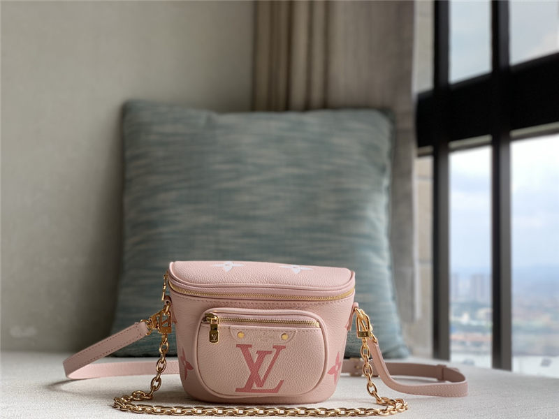 Louis Vuitton Mini Bumbag Monogram Empreinte embossed supple grained cowhide leather M82347 Gradient Pink High