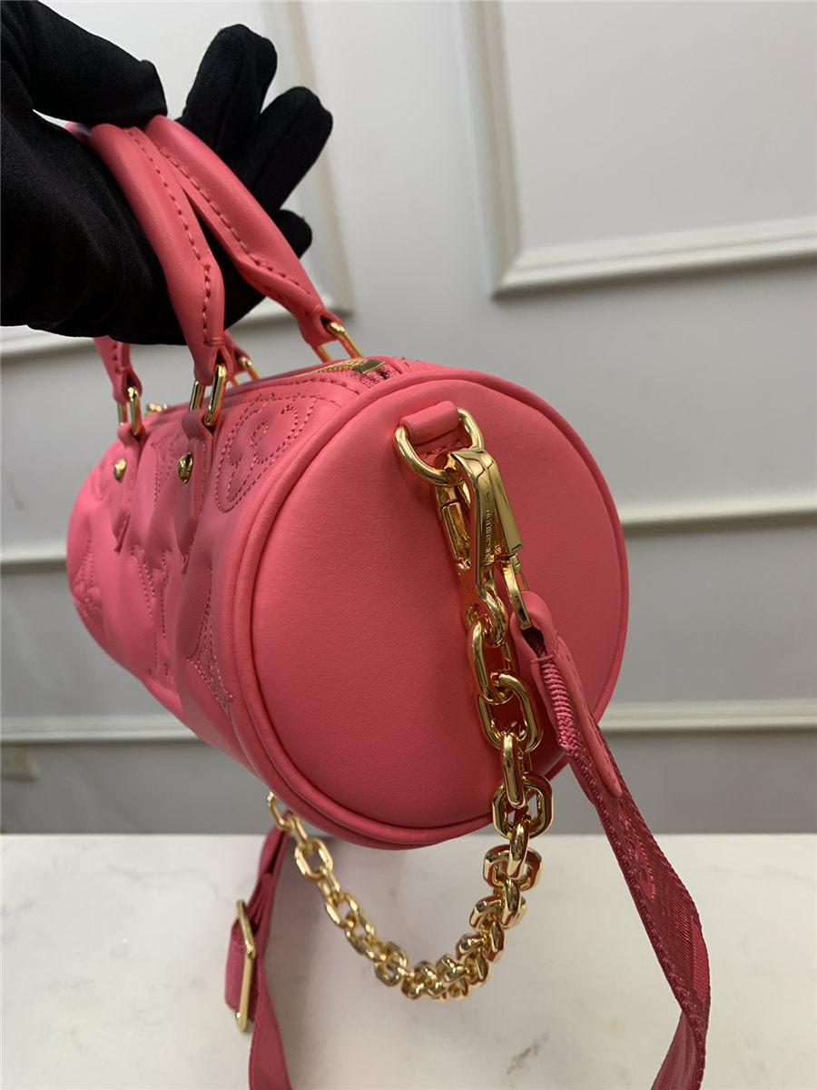 Louis Vuitton PAPILLON BB Quilted and embroidered smooth calf leather Dragon Fruit Pink M59826 High