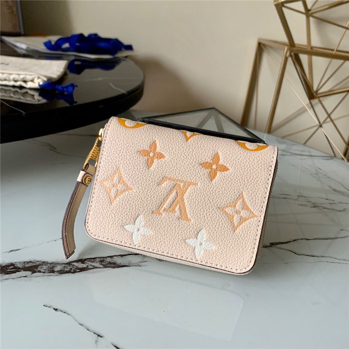 Louis Vuitton ZIPPY COIN PURSE Monogram Empreinte Cream/Saffron High