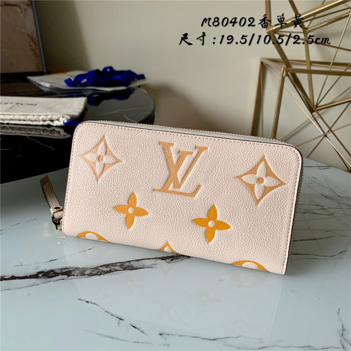 Louis Vuitton ZIPPY WALLET Monogram Empreinte Cream/Saffron High