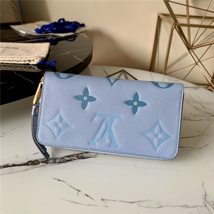 Louis Vuitton ZIPPY WALLET Monogram Empreinte Blue High