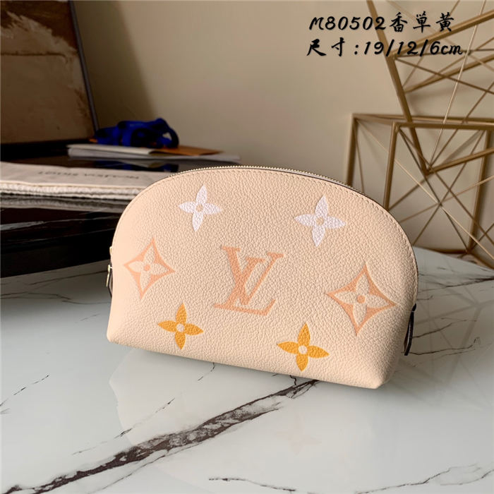 Louis Vuitton COSMETIC POUCH PM Monogram Empreinte Cream High