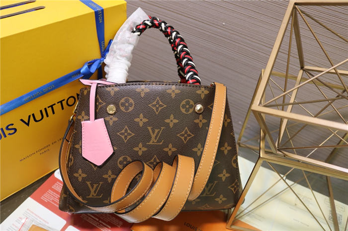 Louis Vuitton Montaigne BB Bag With Braided Handle Monogram M44671