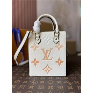 Louis Vuitton PETIT SAC PLAT Monogram Empreinte Cream / Saffron M80449 Mid