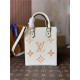 Louis Vuitton PETIT SAC PLAT Monogram Empreinte Cream / Saffron M80449 Mid