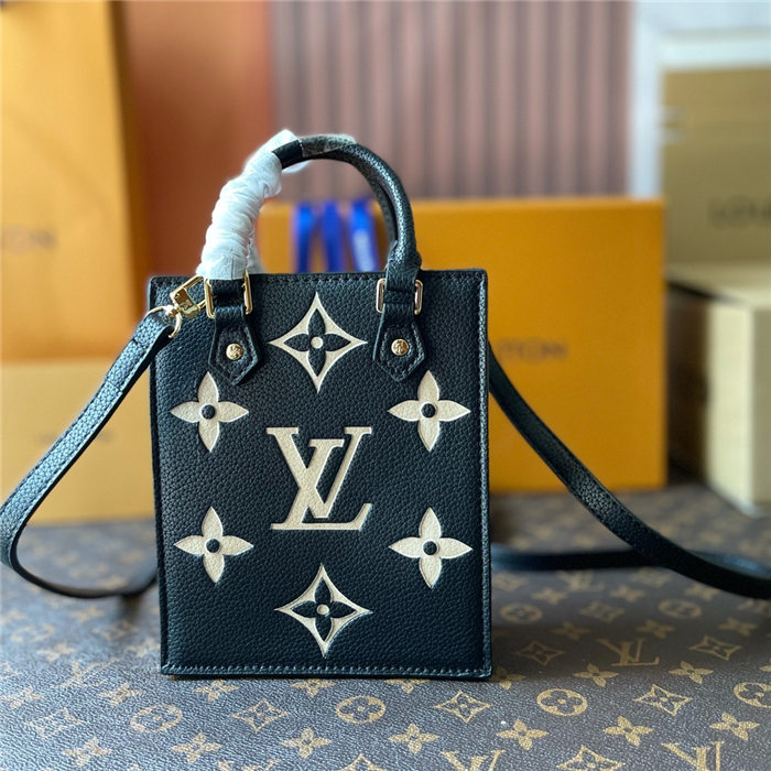 Louis Vuitton PETIT SAC PLAT Monogram Empreinte Black/Beige M57937 Mid