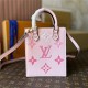 Louis Vuitton PETIT SAC PLAT Monogram Empreinte Pink M80449 Mid