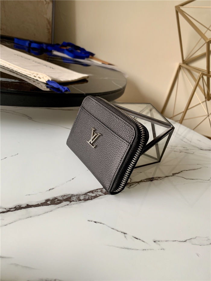 Louis Vuitton LOCKME ZIPPY COIN PURSE Calf leather Black M80099 High