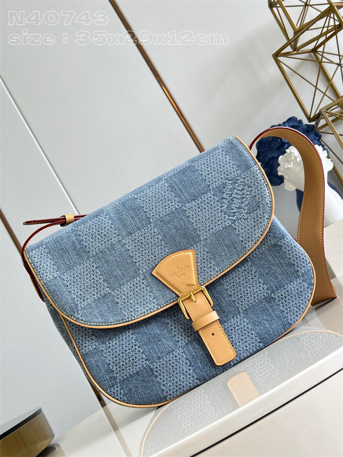 Louis Vuitton Montsouris Messenger MM Damier Denim 3D Canvas N40743 High