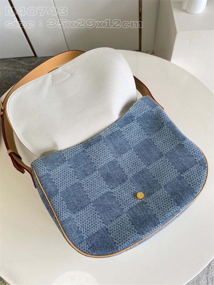 Louis Vuitton Montsouris Messenger MM Damier Denim 3D Canvas N40743 High