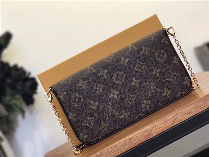 Louis Vuitton Felicie Pochette Chain Wallet Monogram Canvas M61276 Mid