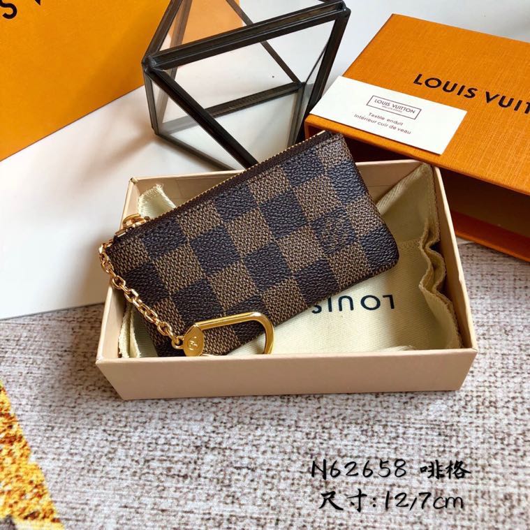 Louis Vuitton KEY POUCH Damier Ebene N62658 High