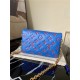 Louis Vuitton POCHETTE COUSSIN Monogram-embossed lambskin Blue/Red M80743 High