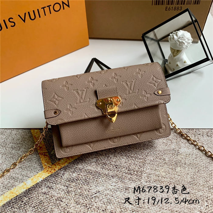 Louis Vuitton VAVIN CHAIN WALLET Monogram Empreinte Tourterelle Gray M69423 High