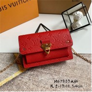 Louis Vuitton VAVIN CHAIN WALLET Monogram Empreinte Red High