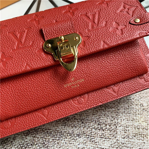 Louis Vuitton VAVIN CHAIN WALLET Monogram Empreinte Red High