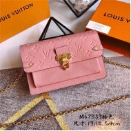 Louis Vuitton VAVIN CHAIN WALLET Monogram Empreinte Pink High