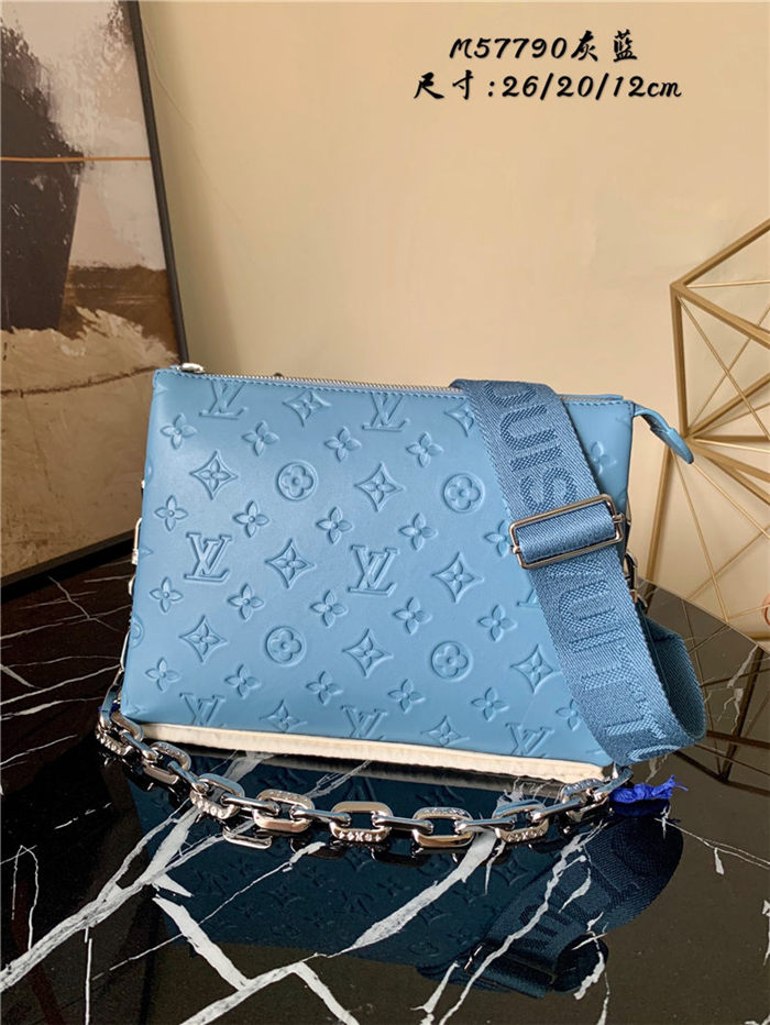 Louis Vuitton COUSSIN PM Monogram-embossed puffy lambskin Blue M57790 High