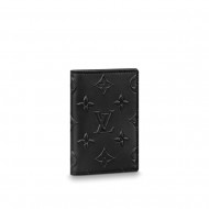 Louis Vuitton POCKER ORGANIZER SLENDER Monogram Seal cowhide leather Black M80508 High