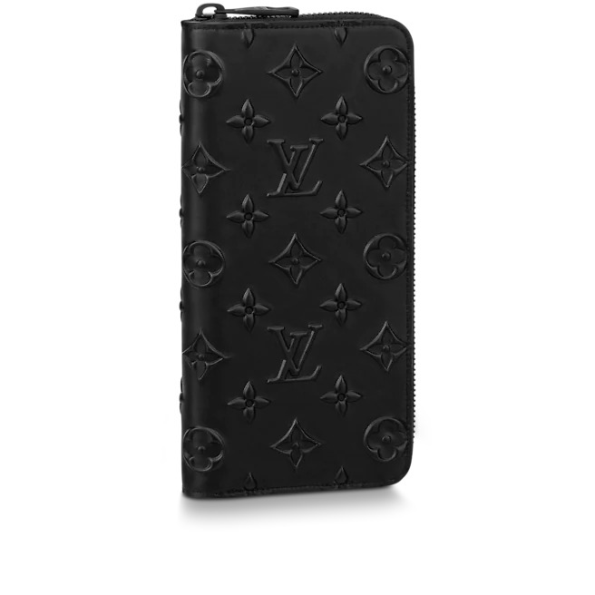 Louis Vuitton ZIPPY WALLET VERTICAL Monogram Seal cowhide leather Black M80505 High