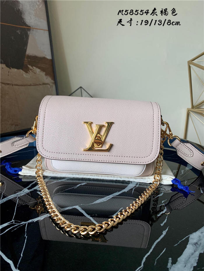 Louis Vuitton LOCKME TENDER Grained calf leather Greige M58554 High