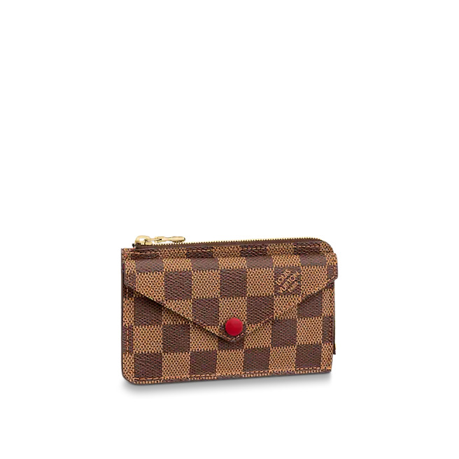 Louis Vuitton CARD HOLDER RECTO VERSO Damier Ebene Red N60406 High