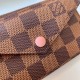 Louis Vuitton CARD HOLDER RECTO VERSO Damier Ebene Rose Ballerine N60405 High