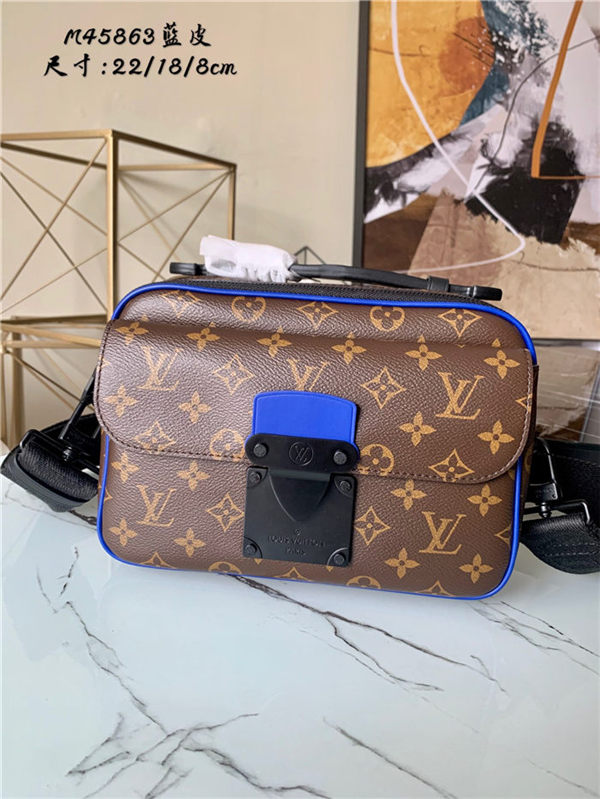 Louis Vuitton S LOCK MESSENGER Monogram Blue M45863 High