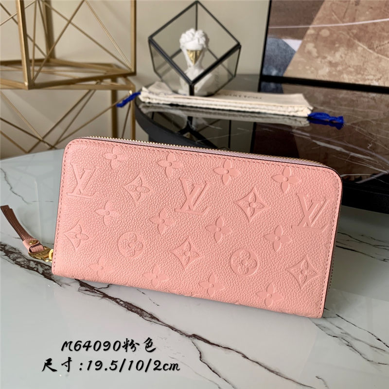 Louis Vuitton ZIPPY WALLET Monogram Empreinte Rose Poudre M64090 High