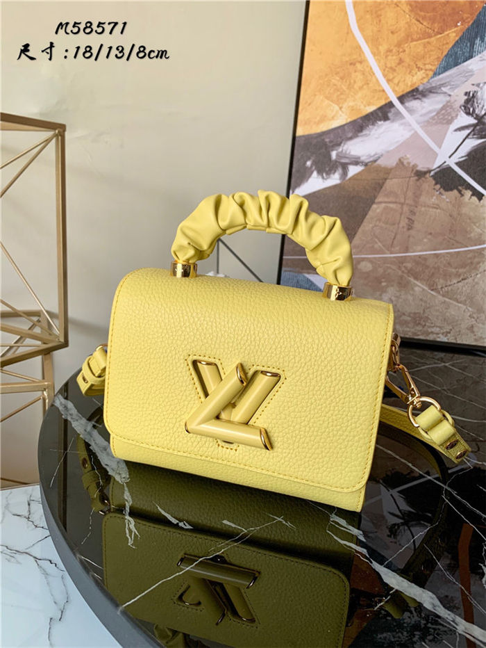 Louis Vuitton TWIST PM Taurillon leather and smooth calfskin Yellow M58571 High