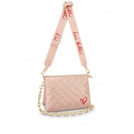 Louis Vuitton LIMITED EDITION - COUSSIN PM Monogram-embossed puffy lambskin Light Pink M58739 High