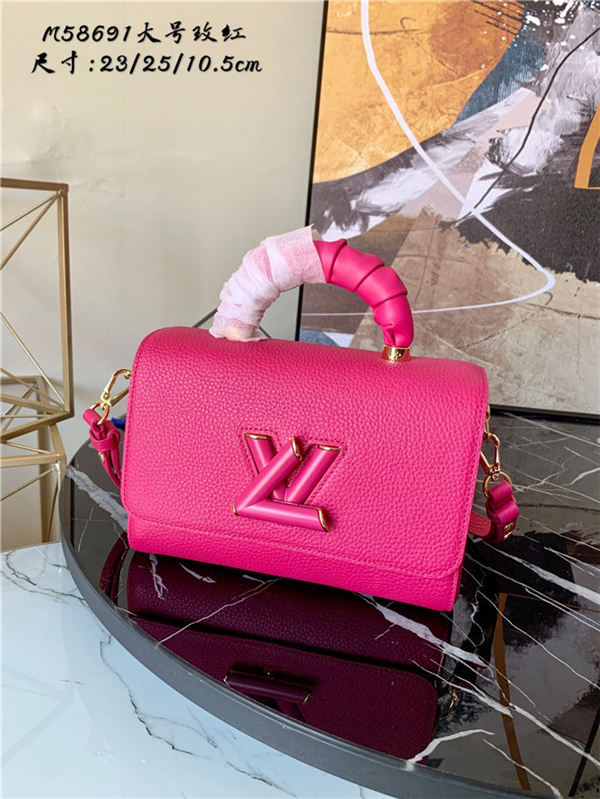 Louis Vuitton TWIST MM Taurillon leather and smooth calfskin Pondichery Pink M58691 High