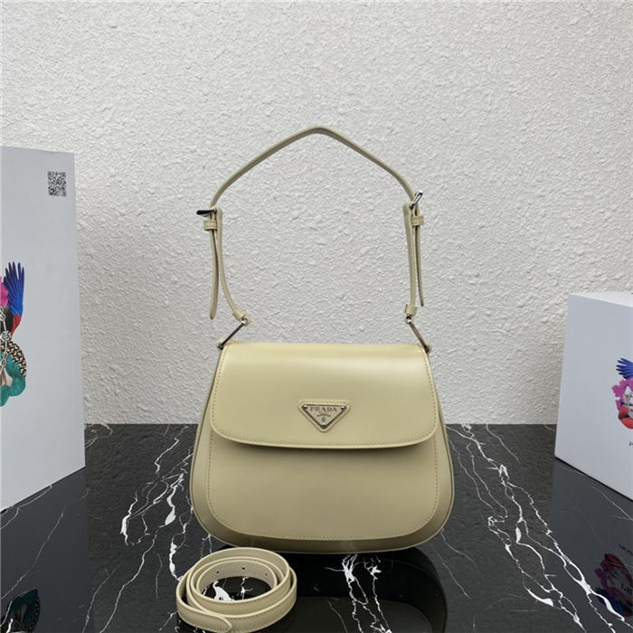 Prada Cleo brushed leather shoulder bag 1BD303 Yellow High