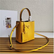 Small Saffiano Leather Prada Panier Bag Yellow High