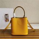 Small Saffiano Leather Prada Panier Bag Yellow High