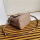 Small Saffiano Leather Prada Panier Bag Taupe High