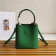 Small Saffiano Leather Prada Panier Bag Green High