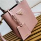 Small Saffiano Leather Prada Panier Bag Nude Pink High